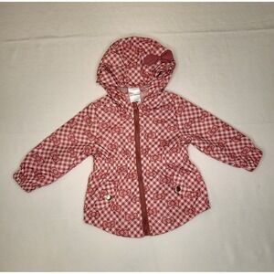 Hello Kitty Pink Hooded Raincoat Girls Size 2T Snaps Pockets